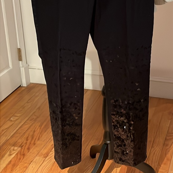 Chico’s Platinum size 12 black high waist sequin jeans straight leg ,not skinny - Picture 6 of 12